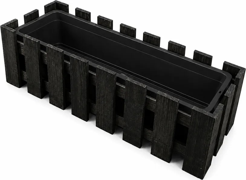 AMADEA Drevený obal na kvetináč tmavý, 62x21,5x18cm Český výrobok