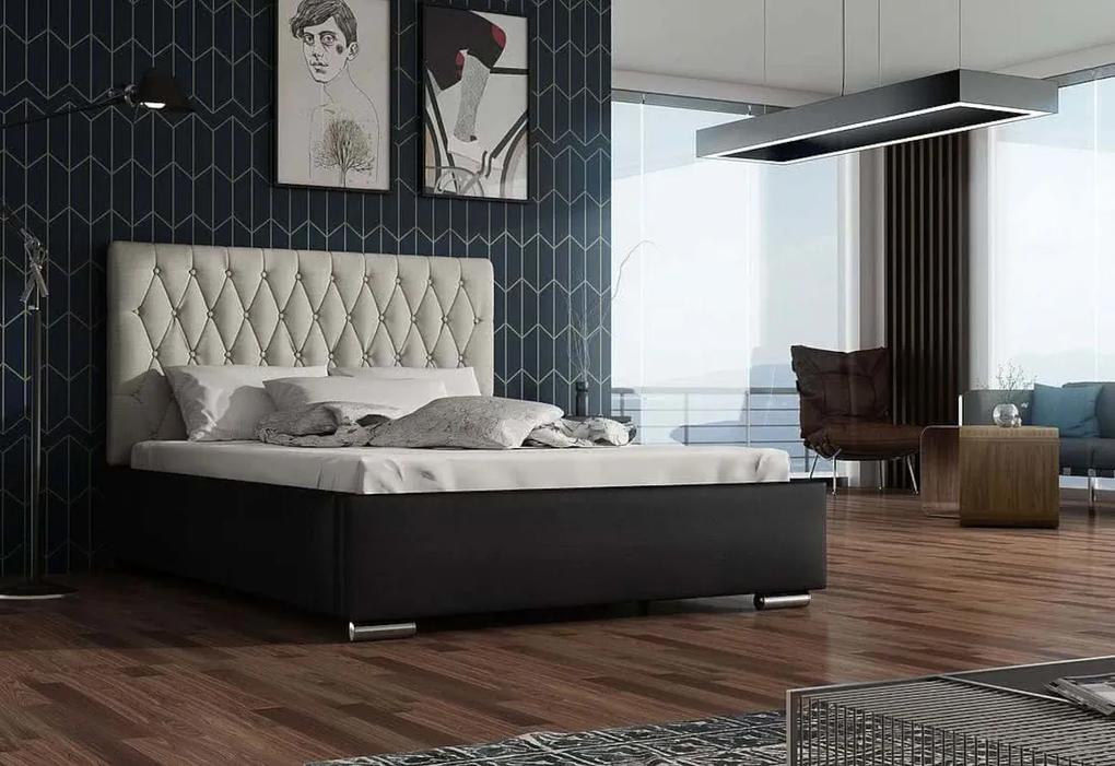 Čalúnená posteľ SIENA, Siena02 s kryštálom/Dolaro08, 160x200