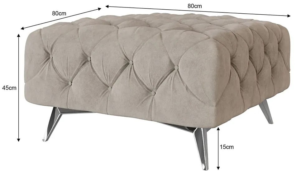 Sivobéžová zamatová podnožka Chelsea – Ropez