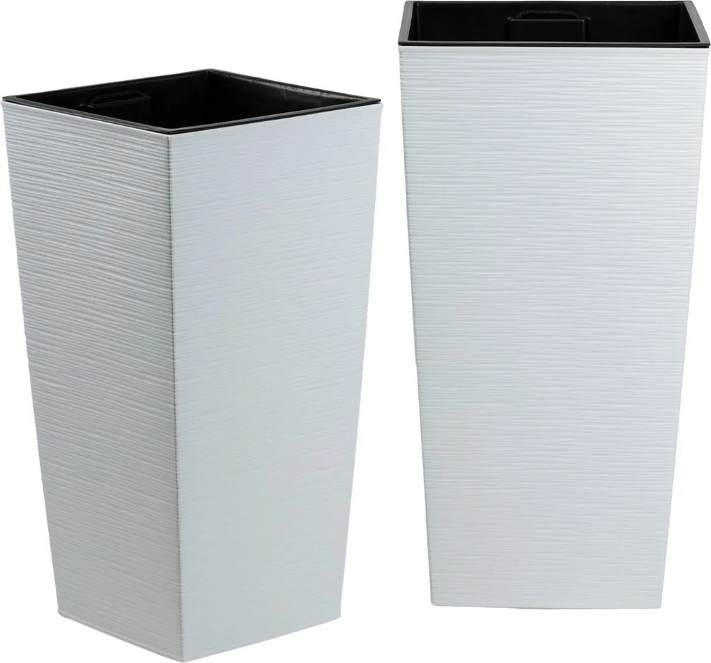 PLASTOVÝ KVETINÁČ PORTO RIFLO 57X29,5X29,5 CM BIELA