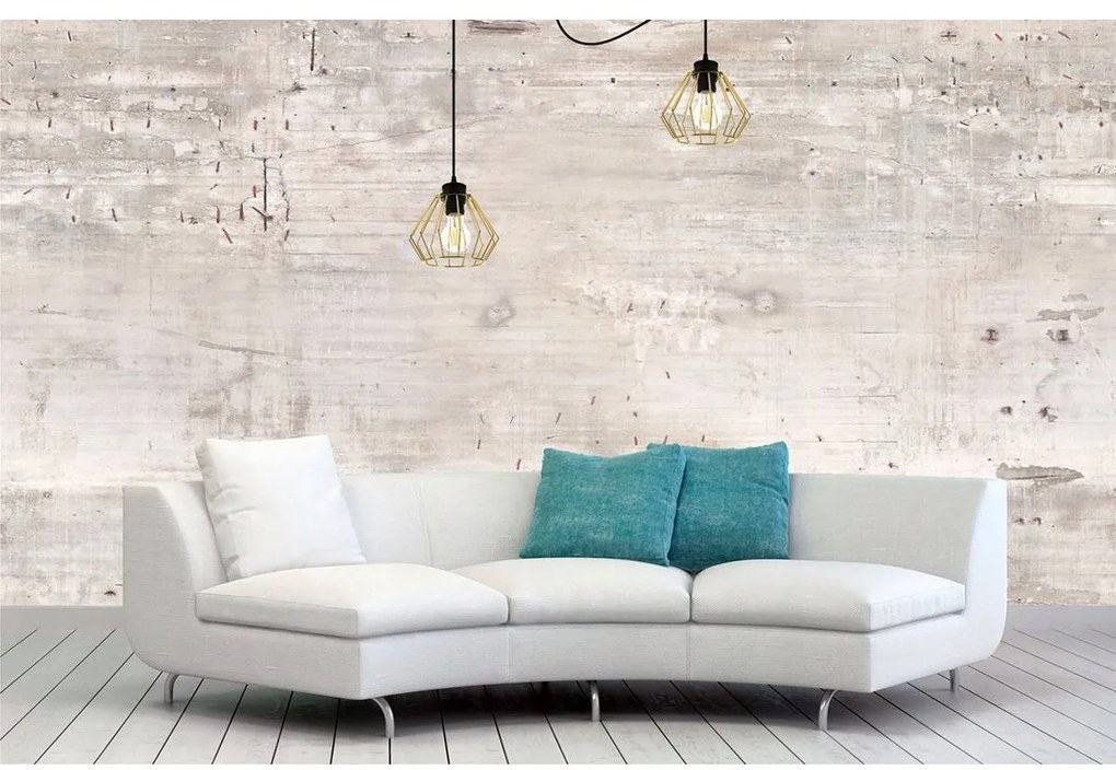 Závesné svietidlo Nuvola Spider 1, 2x zlaté drôtené tienidlo