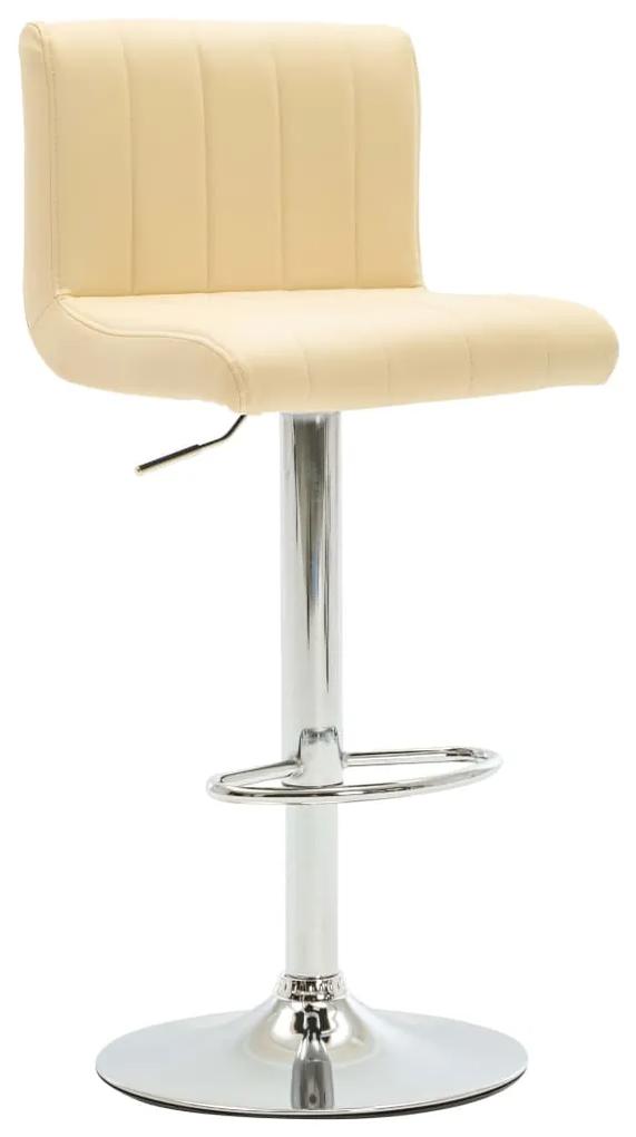 vidaXL Barová stolička, krémová, umelá koža