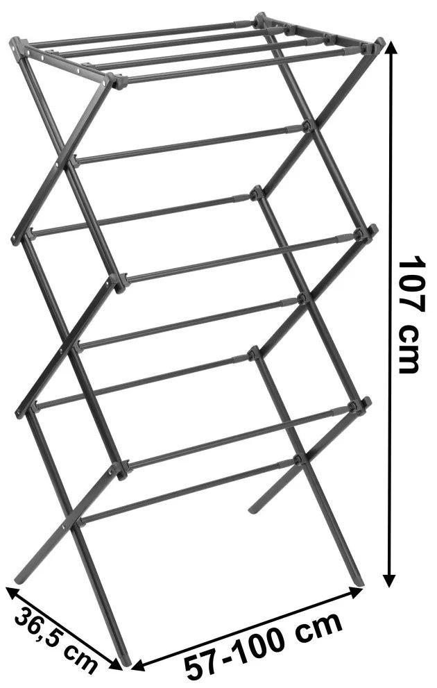 Nastavitelný sušák na prádlo GRENA antracitový