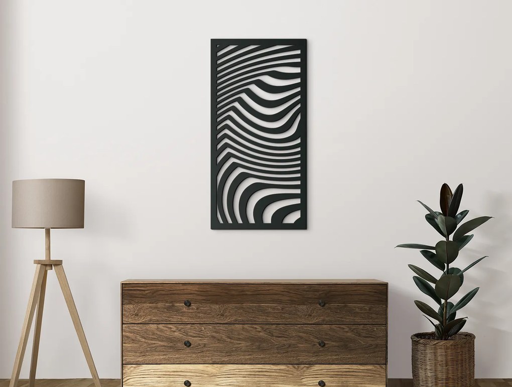 drevko Moderný obraz Pásikavé duny Rozmer obrazu: 44,5 x 22 cm, Farba dekorácie: Čierna