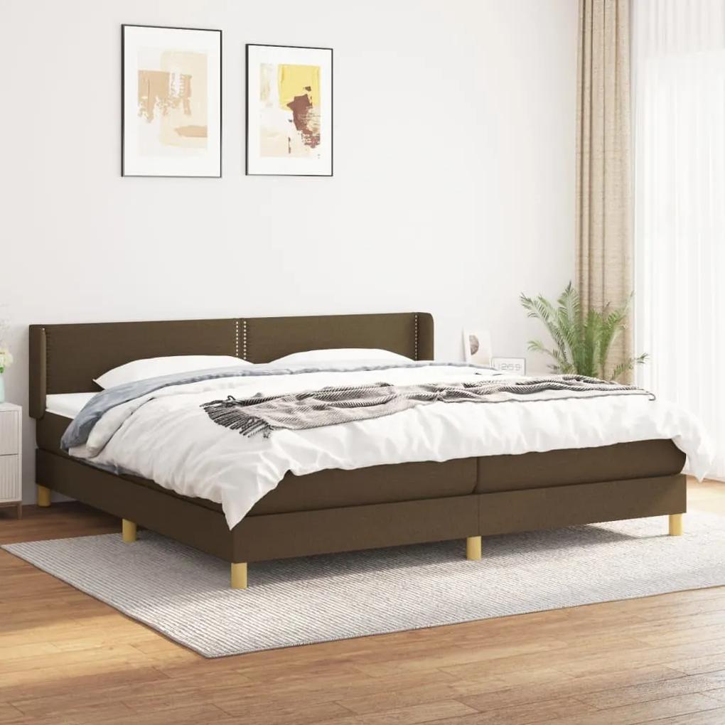 Boxspring posteľ s matracom tmavohnedá 200x200 cm látka 3130220