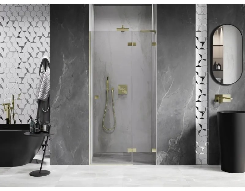 Mexen, Mexen Lunar L sprchové dvere pravé 120 cm, transparentné, brúsené zlaté - 834L-120-000-55-00-P