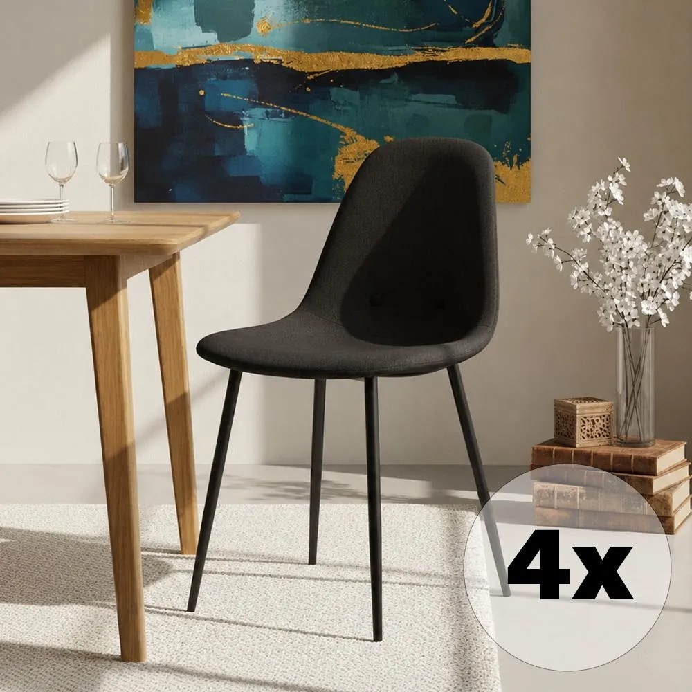 Set - 4 ks Jedálenská stolička AVENBERG RIVA černá