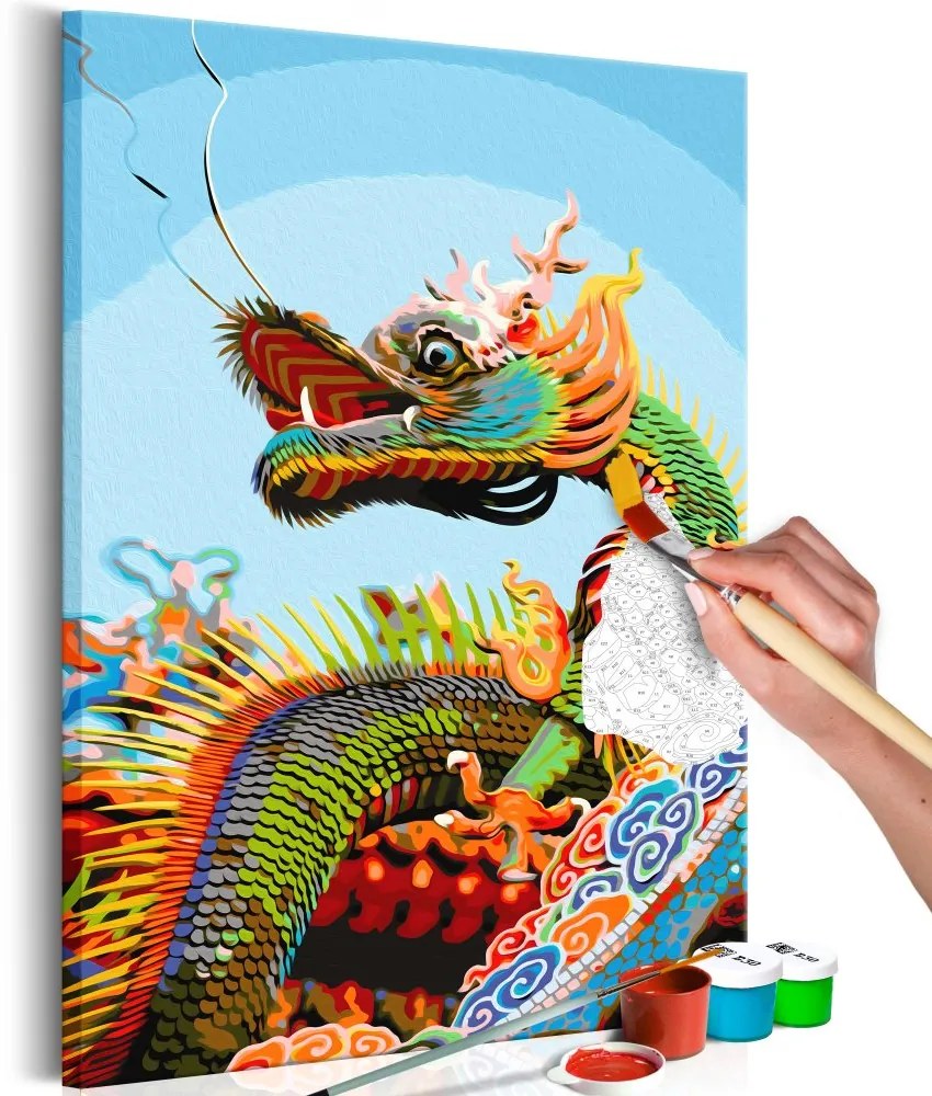 Maľovanie podľa čísiel - Colourful Dragon 40x60