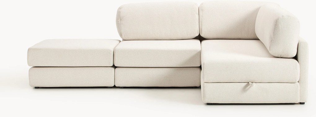 Buklé rohová rozkladacia pohovka's úložným priestorom Ladina