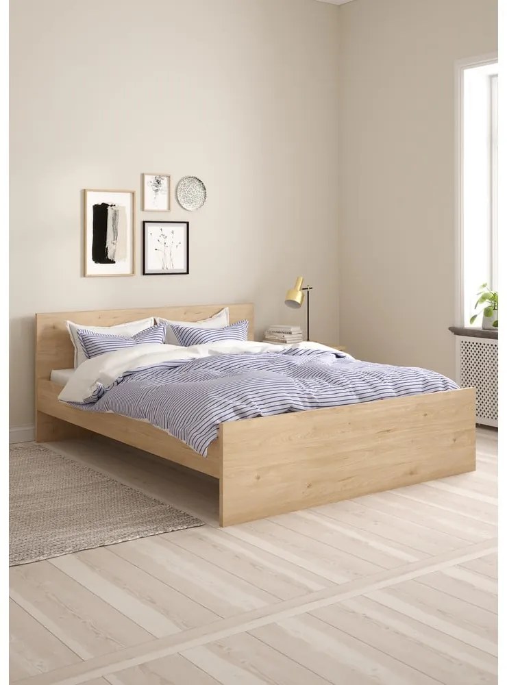 Dvojlôžková posteľ v dekore duba v prírodnej farbe 160x200 cm Naia – Tvilum