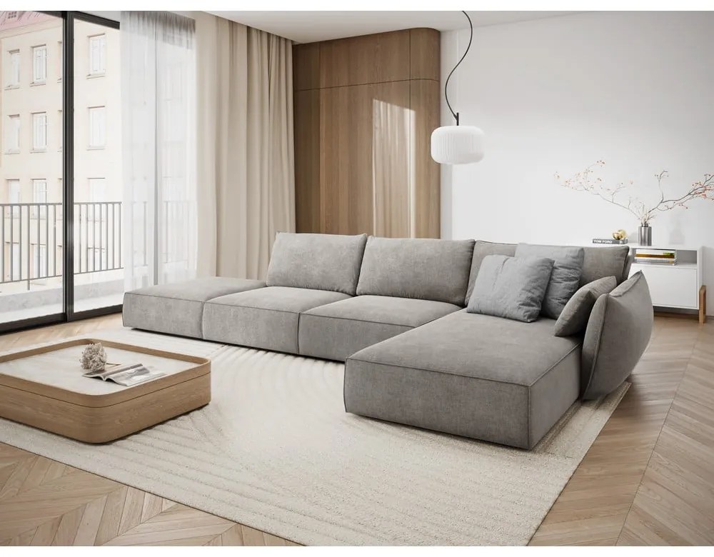 Svetlosivá rohová pohovka (pravý roh) Vanda - Mazzini Sofas