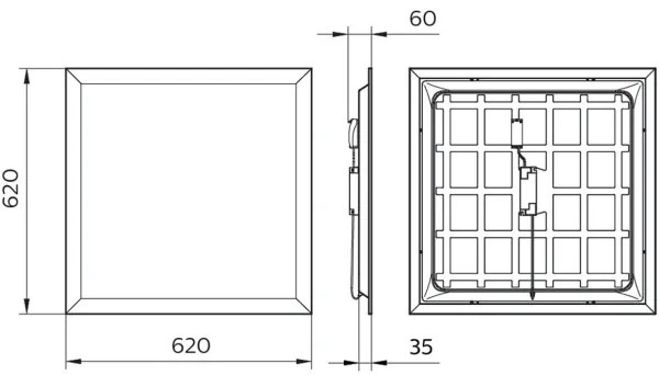 Philips - Podhľadový LED panel PROJECTLINE LED/36W/230V 62x62 cm