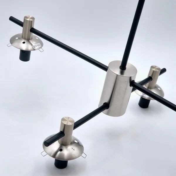 Luster na tyči LILOU 4xE14/5W/230V matný chróm/dymová