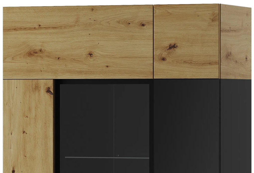Vitrína Lucas II 12 90 cm dub Artisan/čierna