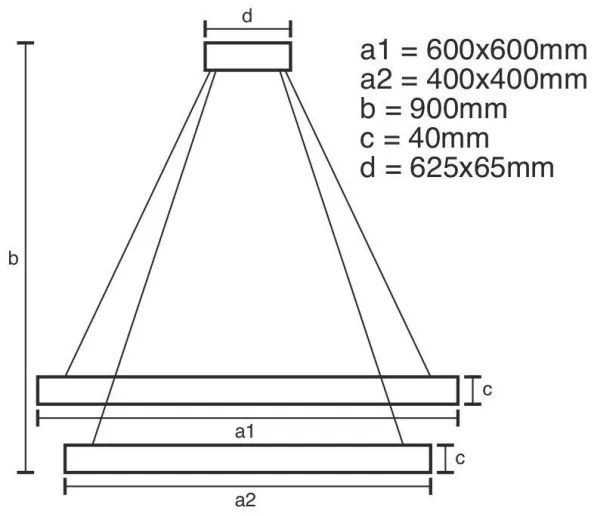 LED Stmievateľný luster na lanku LED/90W/230V 3000-6500K + diaľkové ovládanie