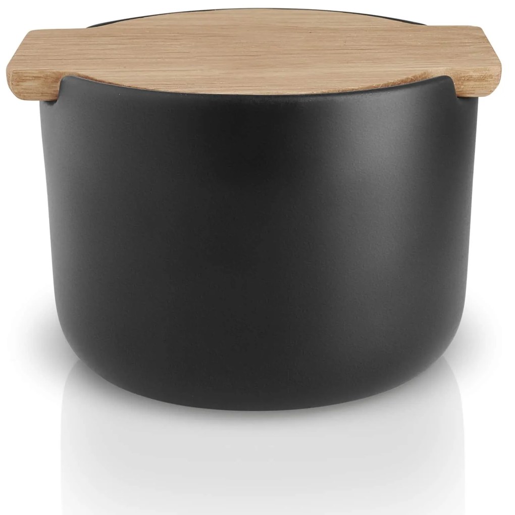 Eva Solo Kameninová dóza na soľ Black / Oak 400 ml