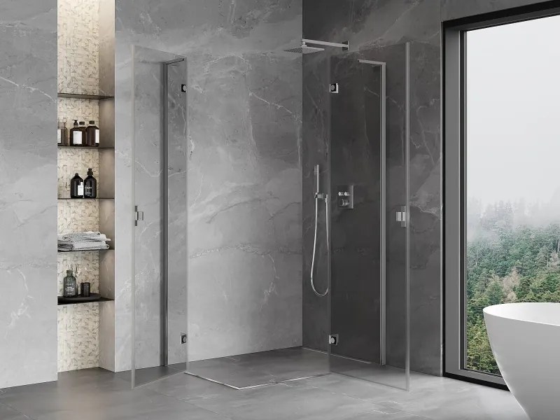 Mexen Mist-H L Duo, 2-krídlový sprchový kút 70 x 100 cm, číre sklo, chrómový profil, 8A5L-070L-100P-01-00