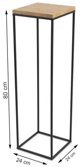 Stojan na kvety BASICLOFT 80x24 čierna/hnedá