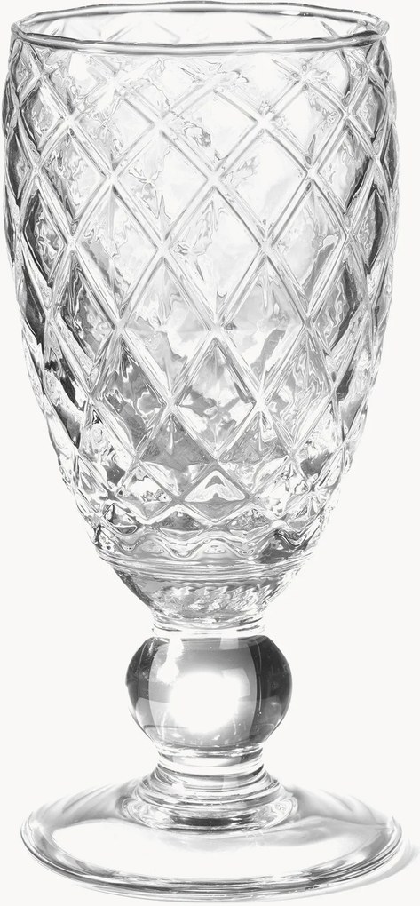 Ručne fúkané poháre na víno Diamond, 6 ks