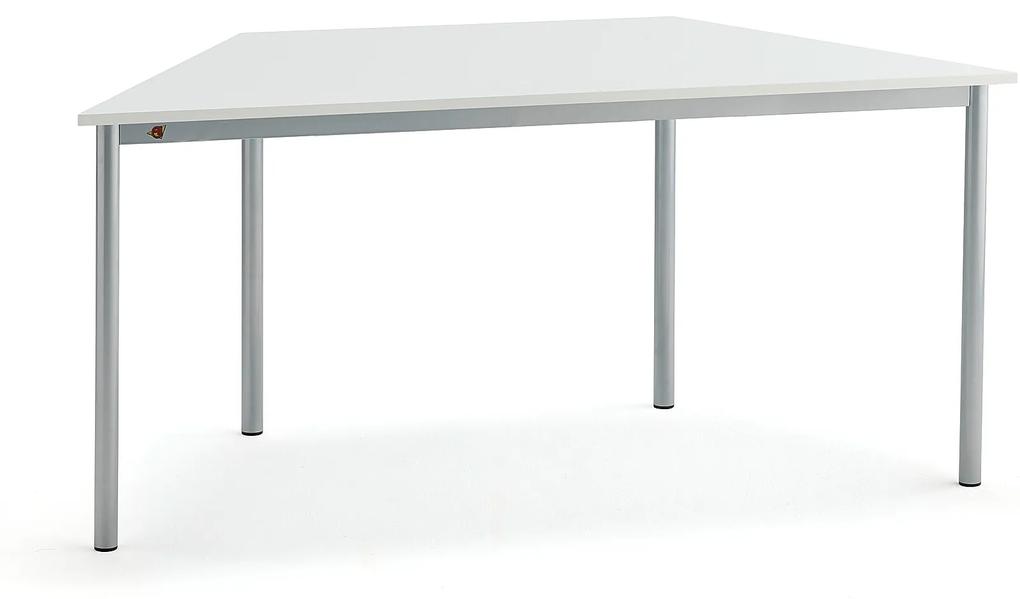 Stôl BORÅS TRAPETS, 1600x800x720 mm, laminát - biela, strieborná