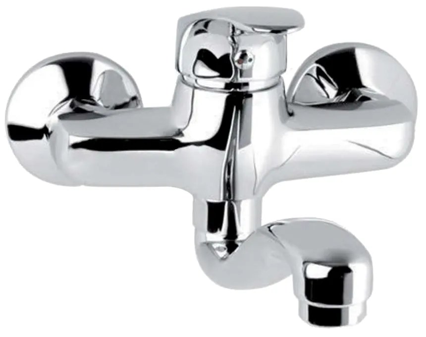 Mereo Mereo, Drezová nástenná batéria, Sonáta, s ramienkom plochým vyhnutým 200 mm, chróm, MER-CB301AN