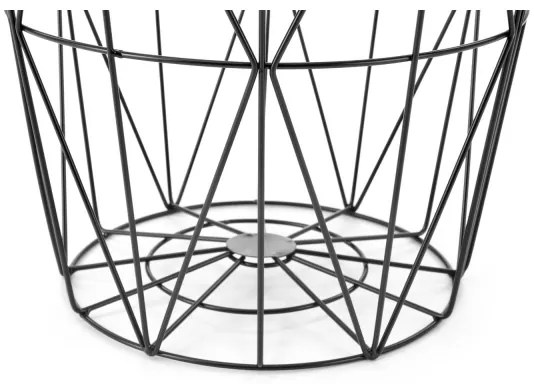 Konferenčný stolík HARISSA 41x42 cm čierna/biely dekor mramoru