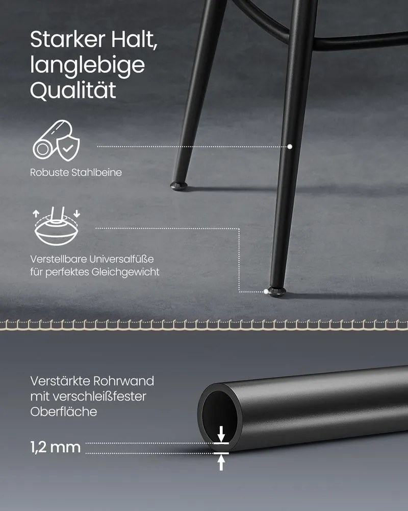 VASAGLE EKHO Collection - Sada 2 barových stoličiek s otočným operadlom LBC889 Farba: čierna