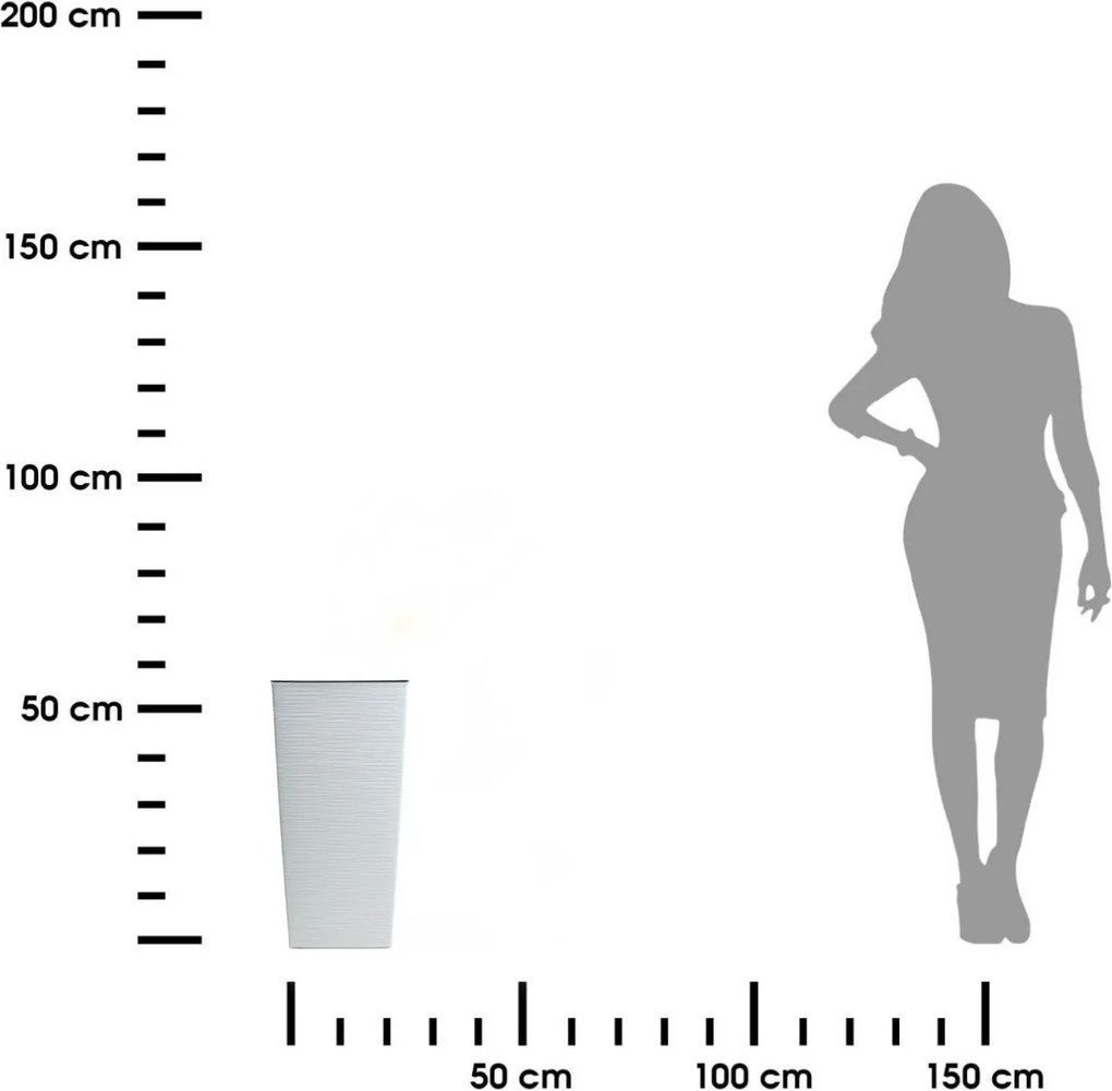 Plastový květináč Porto Riflo 57x29,5x29,5 cm bílý