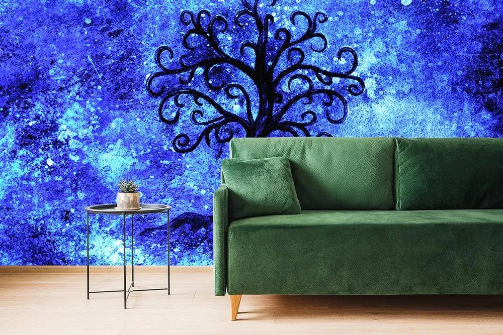 Samolepiaca tapeta strom života s nádherným modrým pozadím