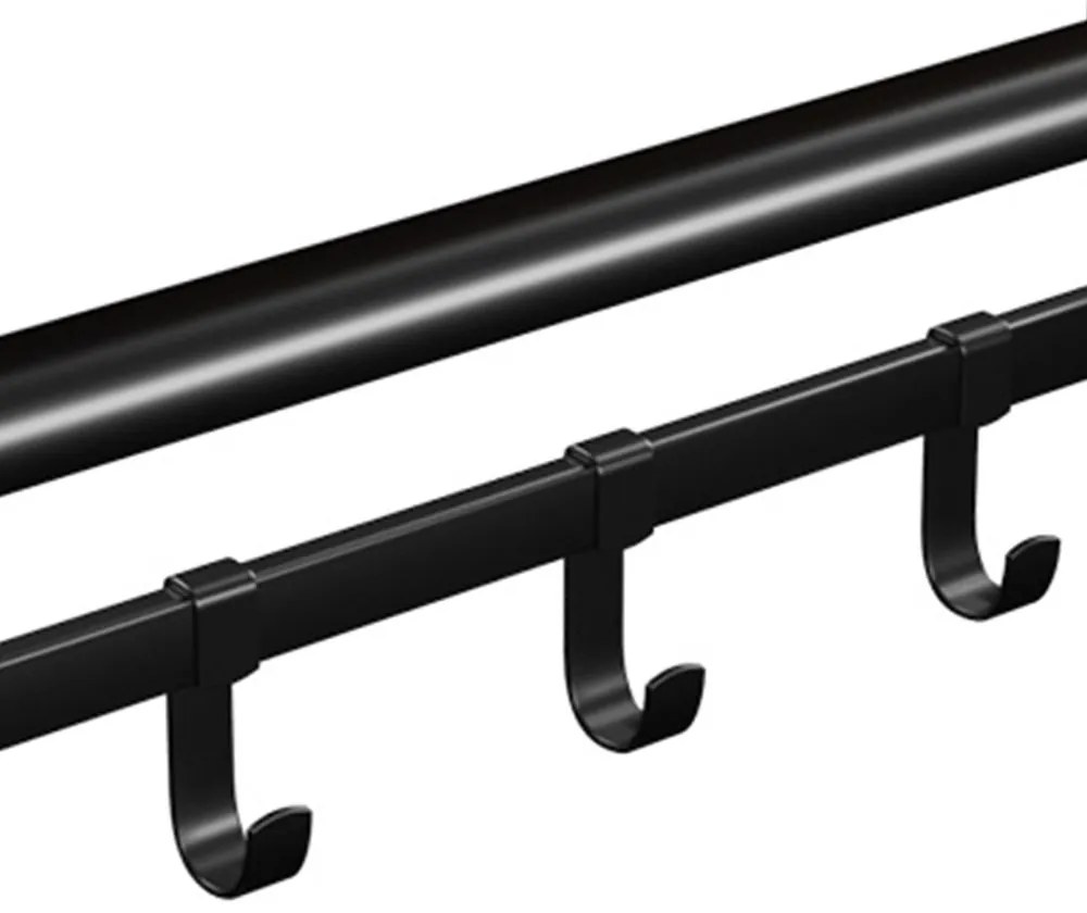 Vešiak na stenu HENRY, 66x30x27cm, čierna/hnedá Vasagle