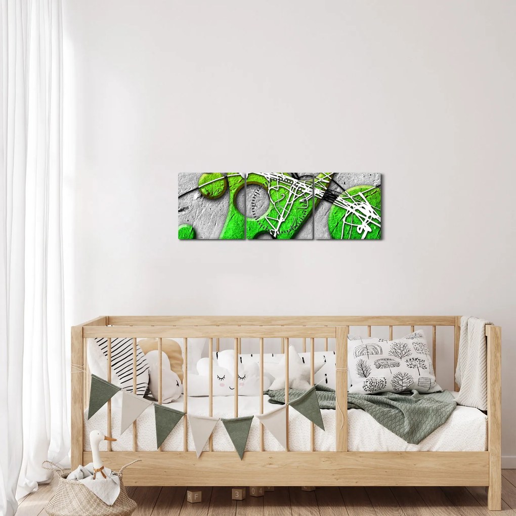 Abstraktný obraz (s hodinami) (90x30 cm)