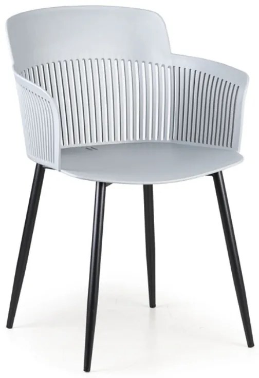 Plastová bistro stolička MOLLY 3+1 ZADARMO, sivá