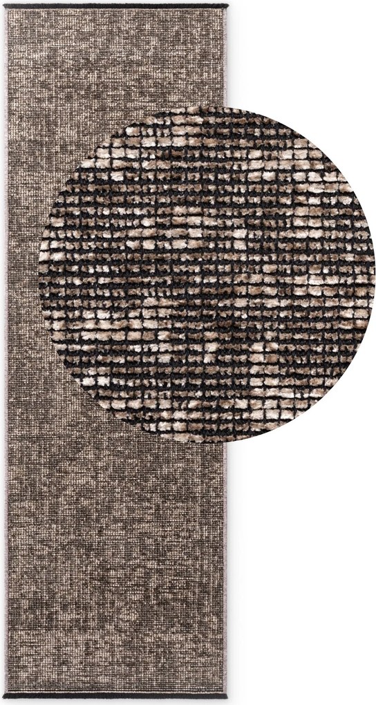 ELLE Decoration, Behúň Brilliance Prisma 106312 Beige z kolekcie Elle, 80x250, hnedá, obývacia izba