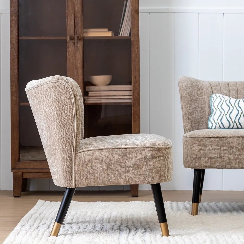 Béžové ženilkové kreslo Glam – Ixia