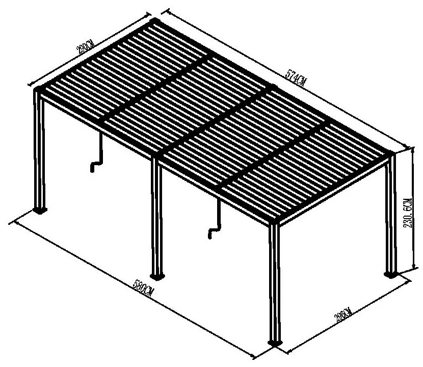 Hliníková bioklimatická pergola s lamelami 5.8 x 3 M