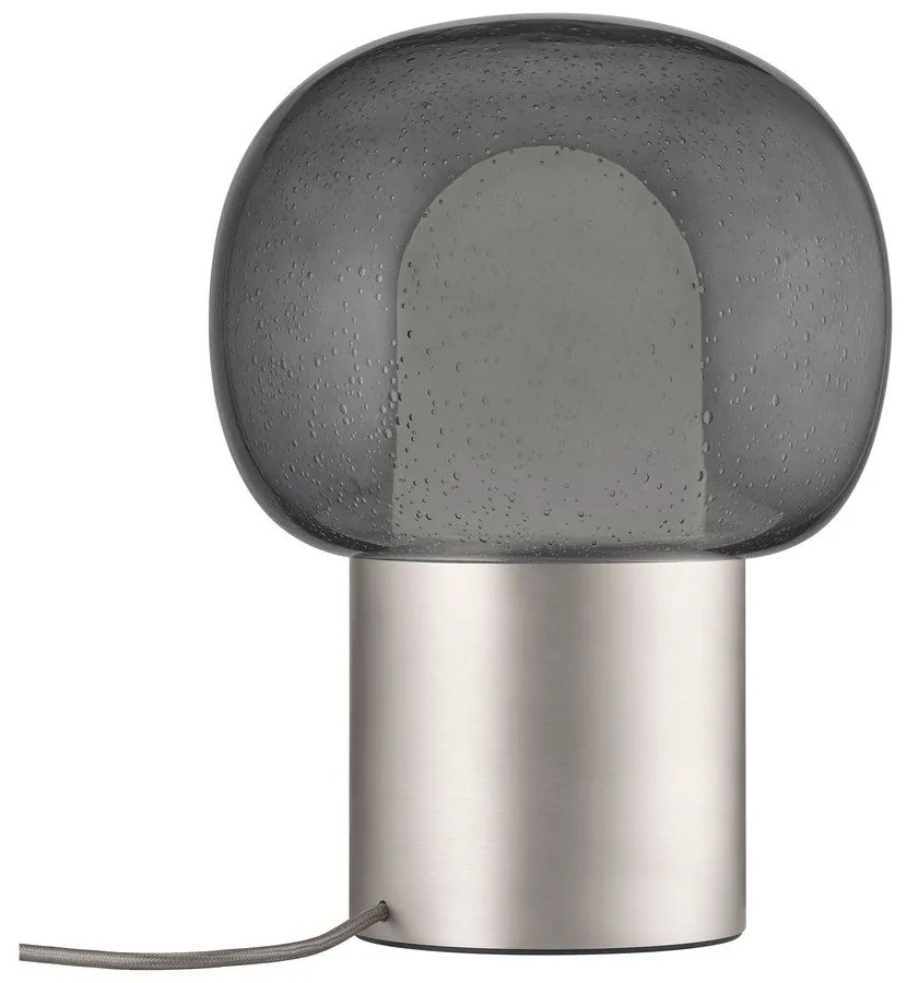 Hliníková LED stolová lampa v striebornej farbe so skleneným tienidlom (výška 32 cm) Iris – Blomus