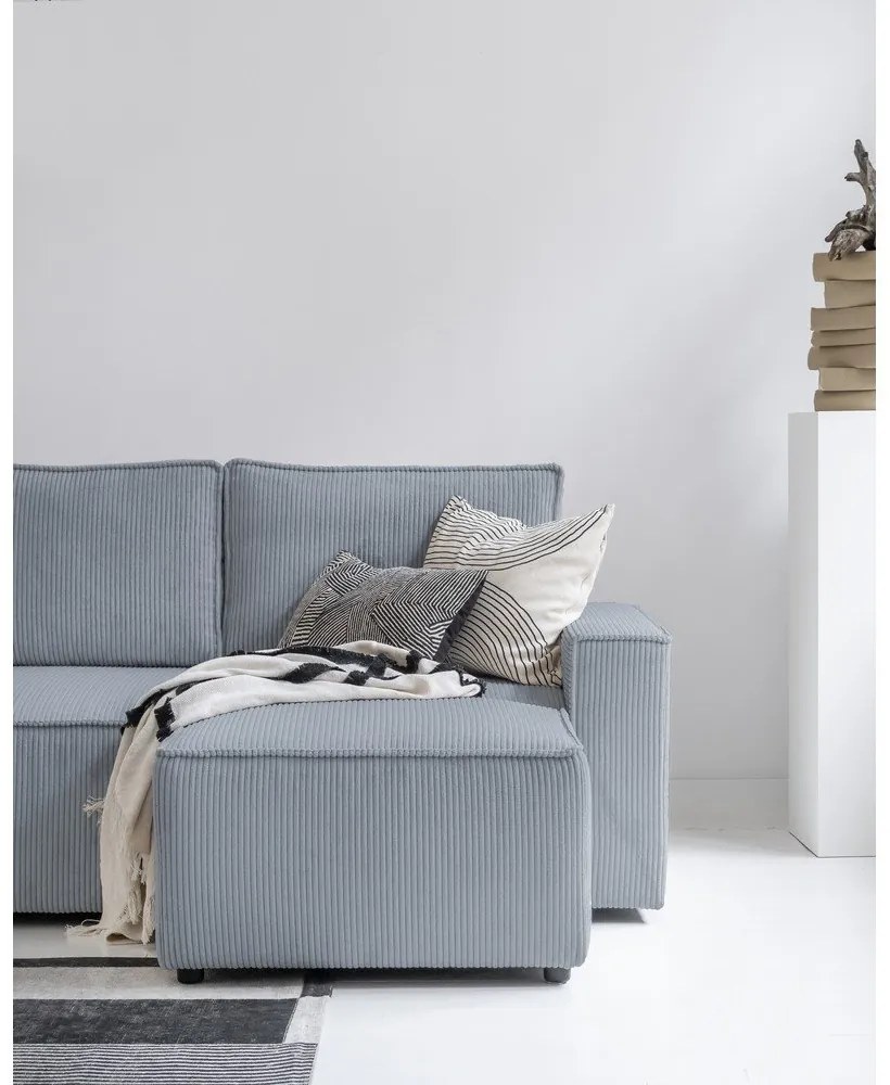 Svetlosivá menčestrová rozkladacia rohová pohovka (variabilná) Brave Dave – Miuform