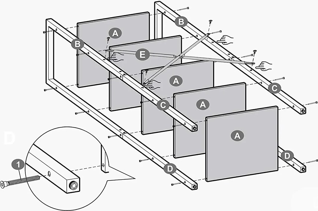 Regál na knihy, 5-úrovňový úložný regál s oceľovým rámom, rustikálny hnedý a čierny