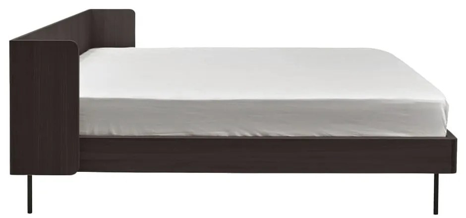 Čierna dvojlôžková posteľ v dekore duba 180x200 cm Wrap – Bonami Selection