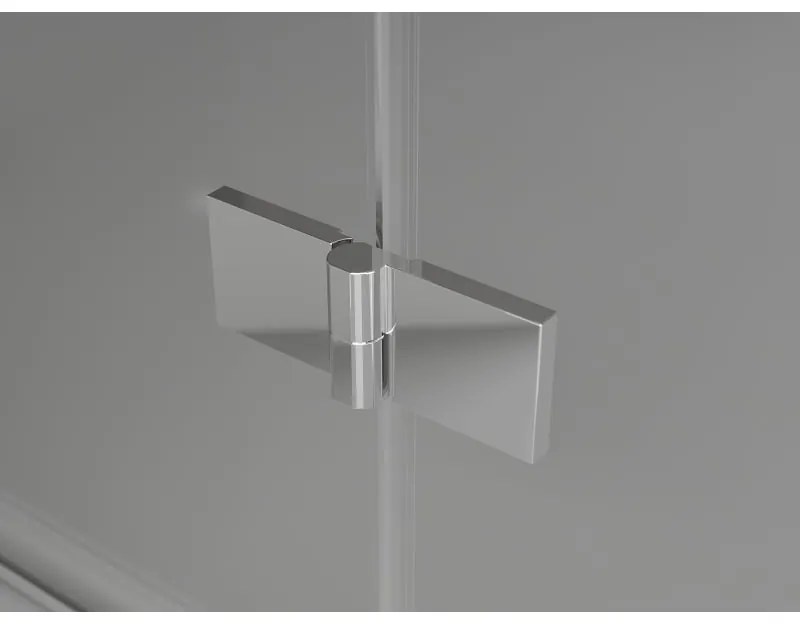Mexen Lunar, pravostranný výklopný sprchový kút 90 x 90 cm, 8mm číre sklo, chrómový profil, 834-090-090-01-00-P