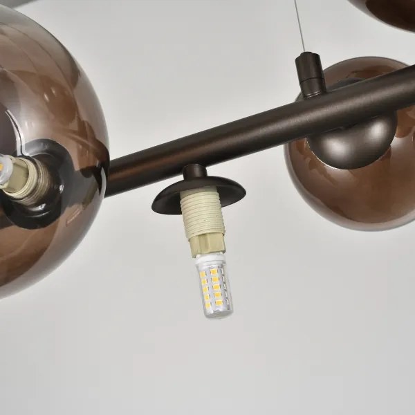 Brilagi - LED luster na lanku MILLA 10xG9/3W/230V hnedá/dymová hnedá