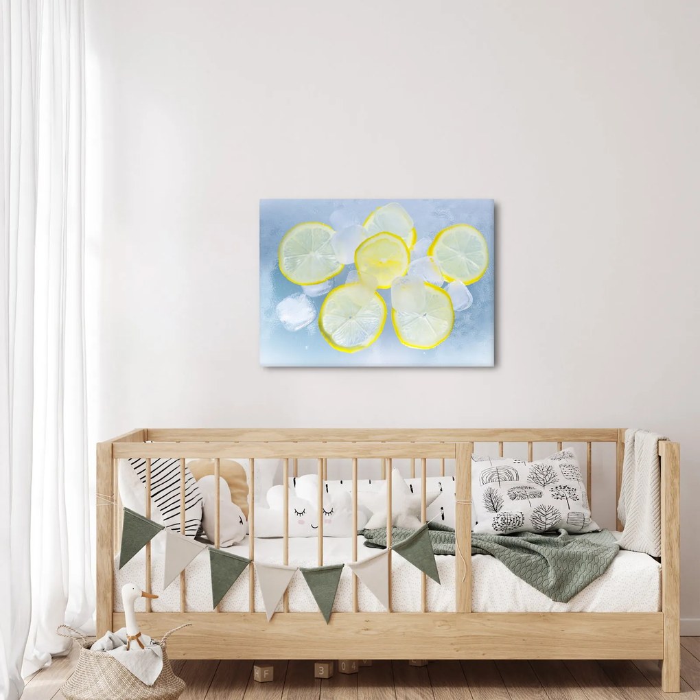 Obraz citróna v ľade (70x50 cm)