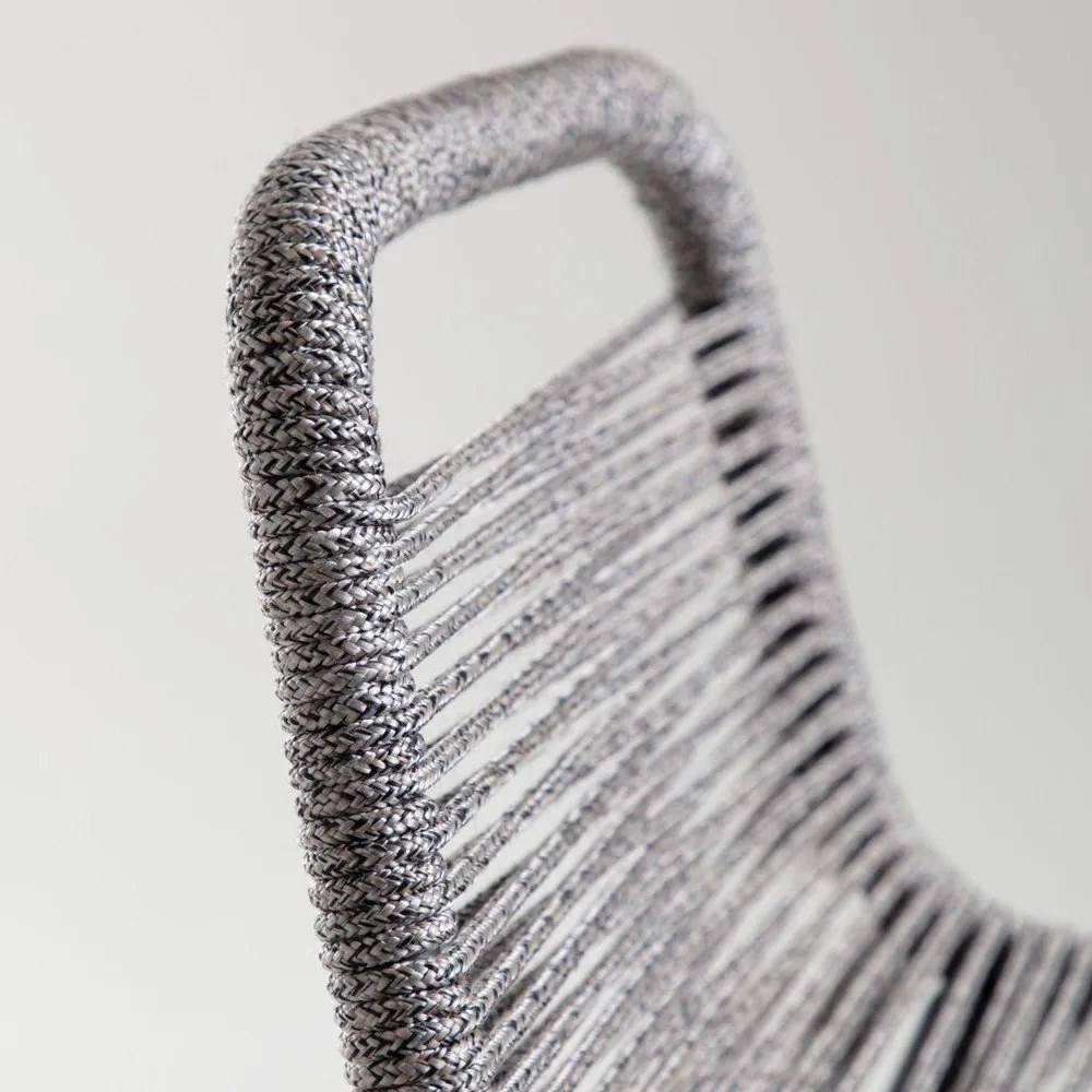 Sivá barová stolička s oceľovou konštrukciou Kave Home Glenville, výška 74 cm