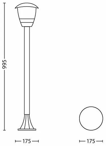 Philips 15383/30/16 - Vonkajšia lampa MYGARDEN CREEK 1xE27/60W/230V čierna