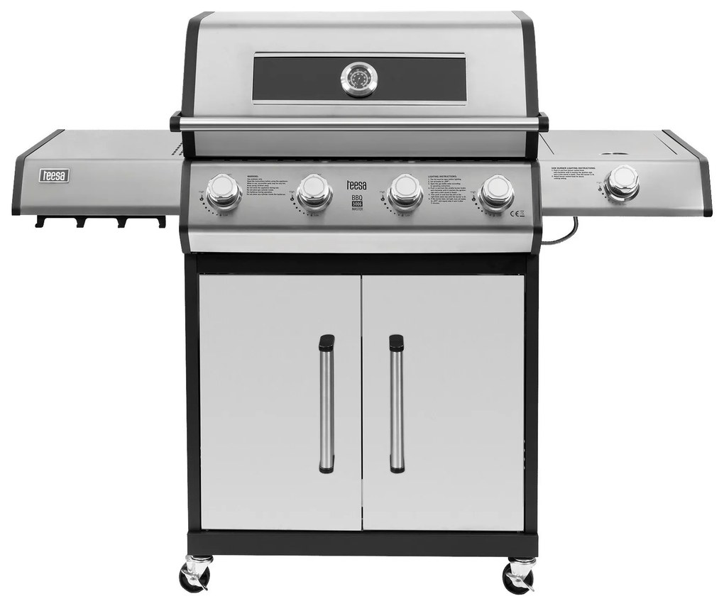 Teesa TSA0250 Plynový gril 5006 MASTER, 5 horákov, 14 kW, čierno-strieborný