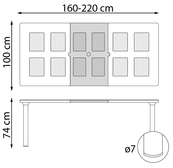 Rozkladací stôl Nardi Libeccio 160-220 cm biely