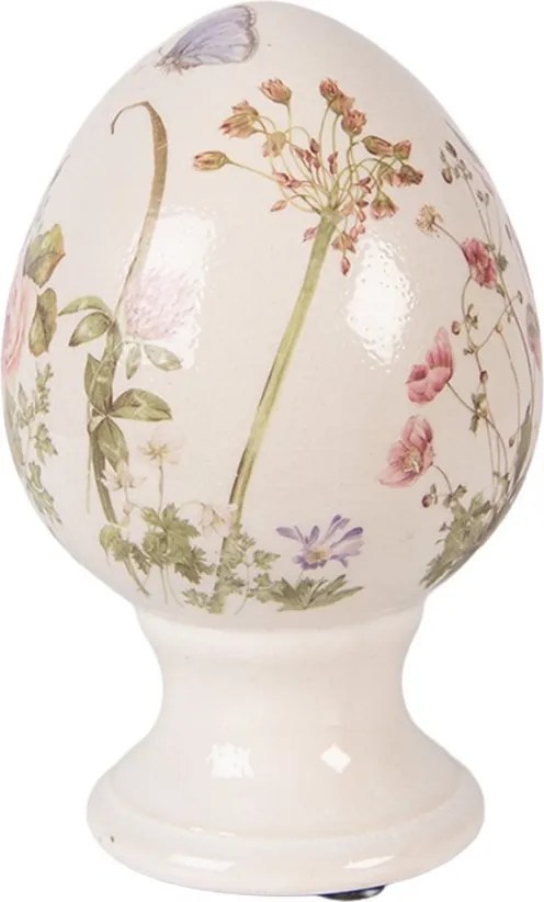 Vajíčko na podstavci s lúčnymi kvetmi Flowers of Love S - Ø 9*14 cm