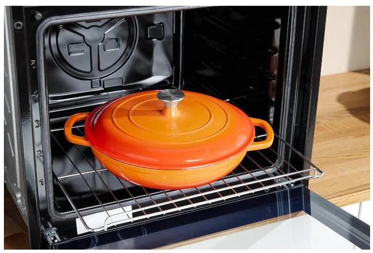 Silvercrest® Liatinová servírovacia panvica, Ø 30 cm (oranžová) (100393085)