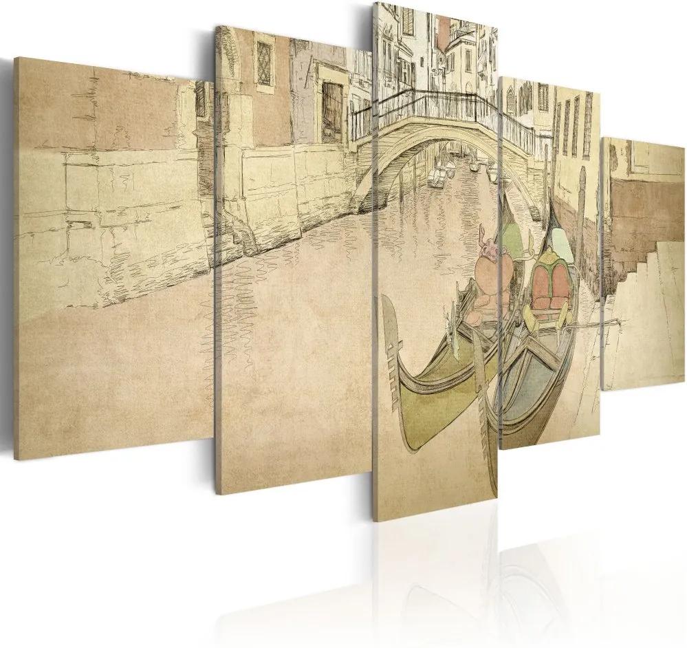 Obraz na plátne Bimago - Benátky a gondoly 100x50 cm