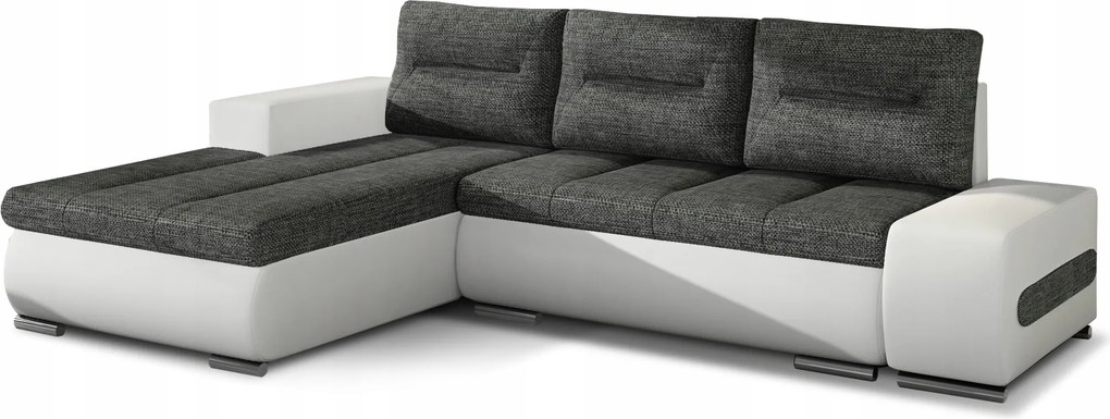Rohová sedačka Ottaro (biela sivá) (L)